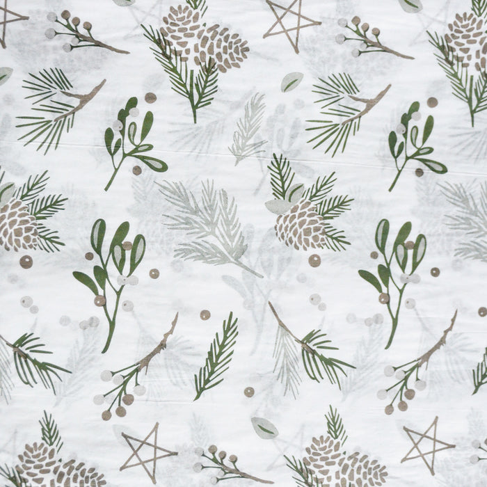 Pinecones and Winter Greeneries Patterned Tissue Paper