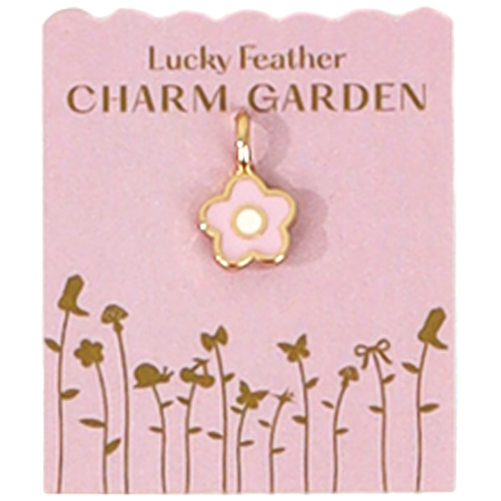 Gold pink flower 14k charm for jewelry gift from Magnolias Home Decor