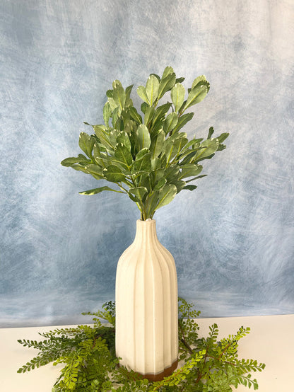 Silk green pittosporum spray 30 inch for farmhouse transitional everyday home decor from Magnolias Home Decor