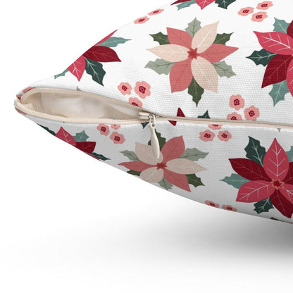 Christmas Throw Pillows Pointsettias, Holiday Decorative Pillows, Farmhouse Christmas Throw Pillows, Sofa Pillows, Bed Pillows, Seasonal Cushions, Pillow Covers, Made in the USA | Pippa + June