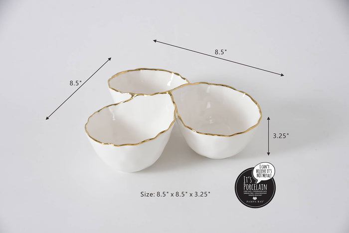Porcelain 3 Section Server