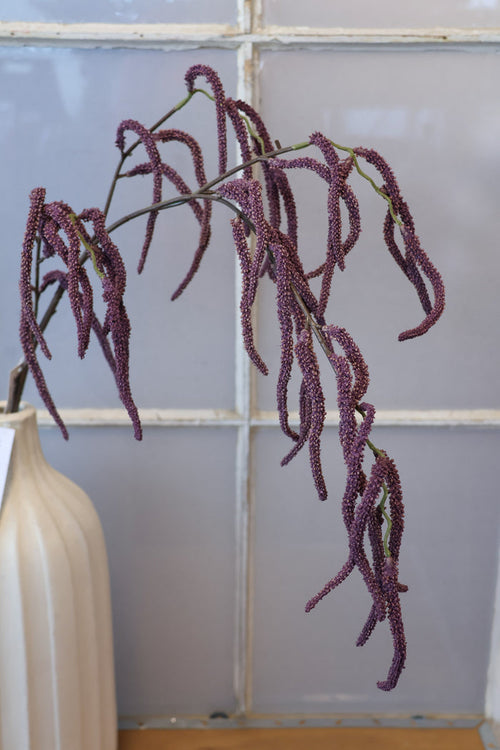 Silk purple amaranthus branch for transitional everyday home decor from Magnolias Home Decor