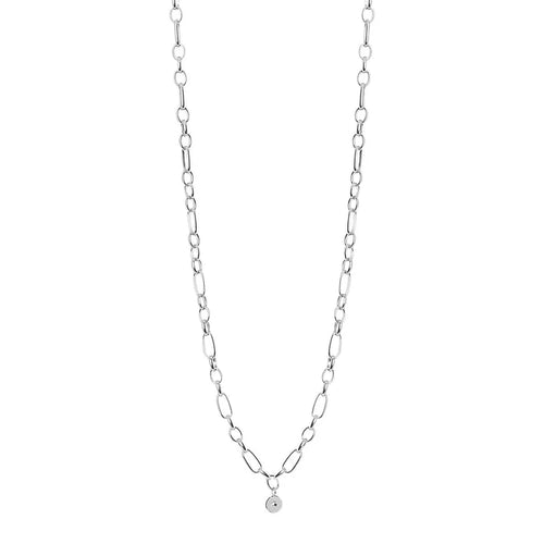 Qudo silver stainless steel Amoa link interchangeable necklace for everyday gift from Magnolias Home Decor