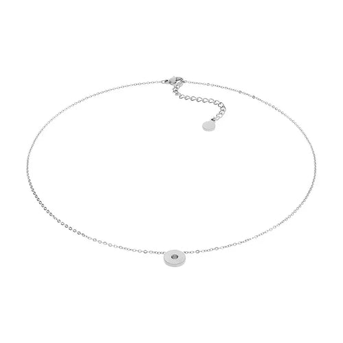 Qudo silver stainless steel Sezze interchangeable necklace for everyday gift from Magnolias Home Decor