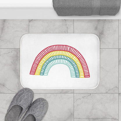 Kids Bath Mat Rainbow, Kids Bathroom Decor, Kids Shower Curtain | Pippa + June