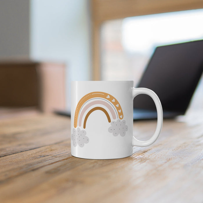 Kids Ceramic Mug Neutral Rainbow, Kids Drinkware Tabletop | Pippa + June