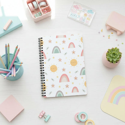 Girls Journal Notebook Rainbows, Girls Journal, Girls Stationary, Girls School Supplies, Girls Diary, Girls Home School Workbooks, Made in USA | Pippa + June
