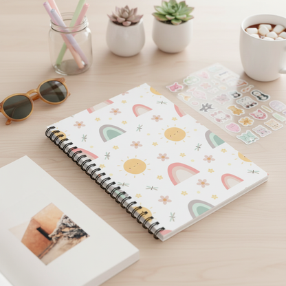 Girls Journal Notebook Rainbows, Girls Journal, Girls Stationary, Girls School Supplies, Girls Diary, Girls Home School Workbooks, Made in USA | Pippa + June