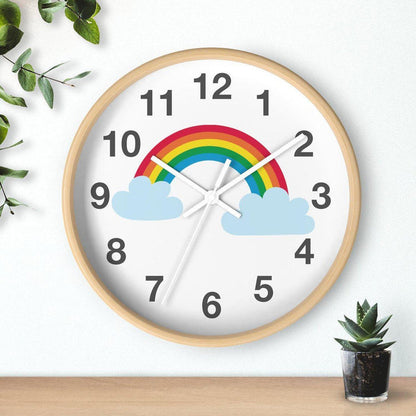 Nursery Wall Clock No Ticking Rainbow, Kids Wall Clock, Nursery Large Wall Clock, Silent Nursery Wall Clock, Kids Wall Decor | Pippa + June