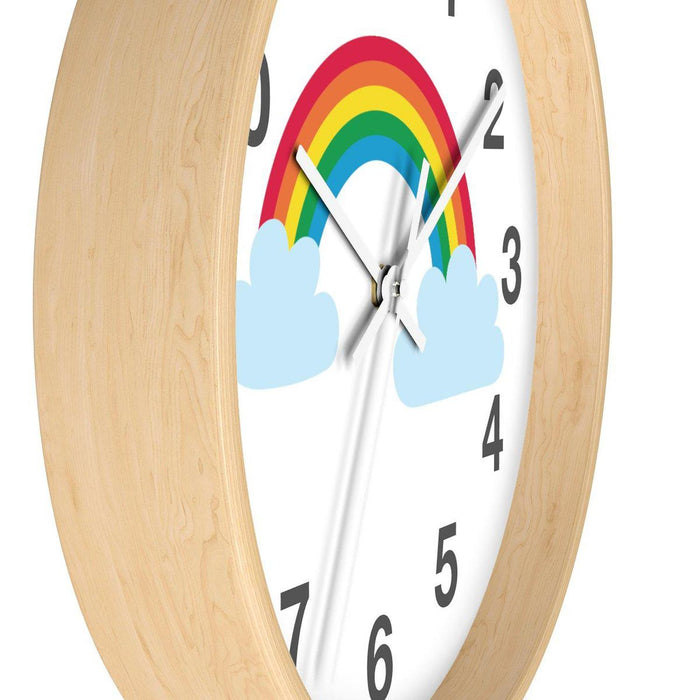 Nursery Wall Clock No Ticking Rainbow, Kids Wall Clock, Nursery Large Wall Clock, Silent Nursery Wall Clock, Kids Wall Decor | Pippa + June