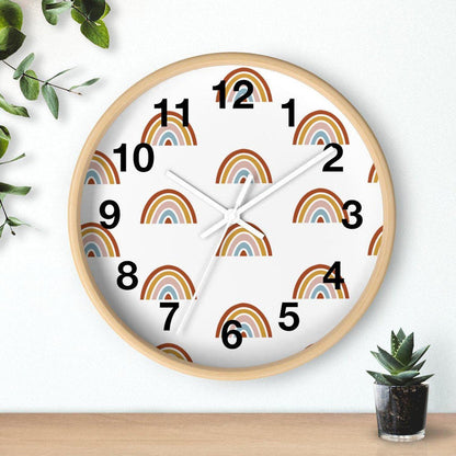 Rainbow Wall Clock, Kids Wall Clock Neutral Unisex, Nursery Wall Clock, Childrens Wall Clock, Kids Clock, Kids Wall Decor, Kids Room Decor