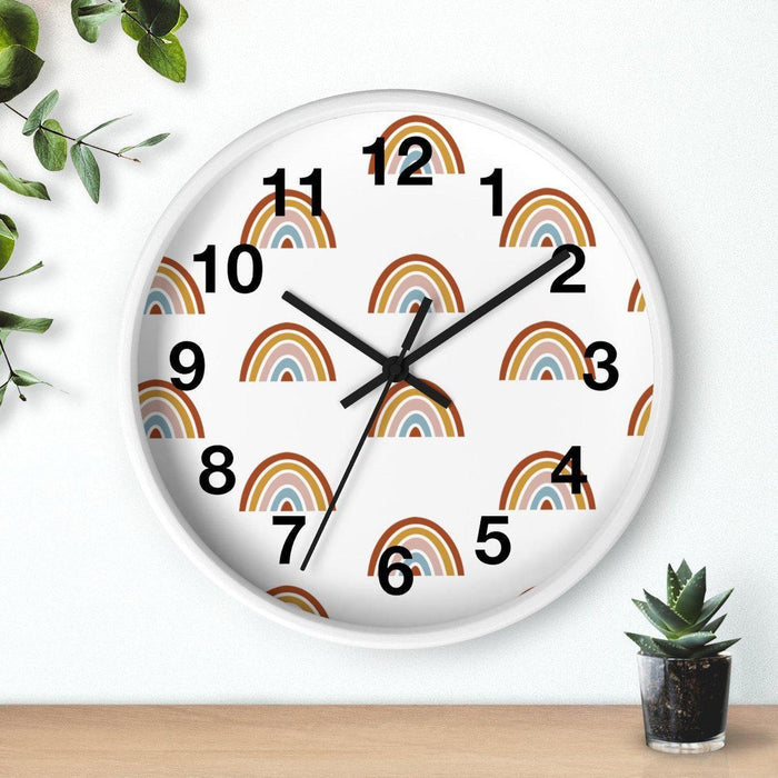 Rainbow Wall Clock, Kids Wall Clock Neutral Unisex, Nursery Wall Clock, Childrens Wall Clock, Kids Clock, Kids Wall Decor, Kids Room Decor