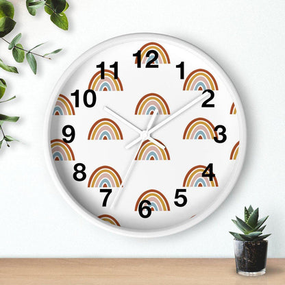 Rainbow Wall Clock, Kids Wall Clock Neutral Unisex, Nursery Wall Clock, Childrens Wall Clock, Kids Clock, Kids Wall Decor, Kids Room Decor