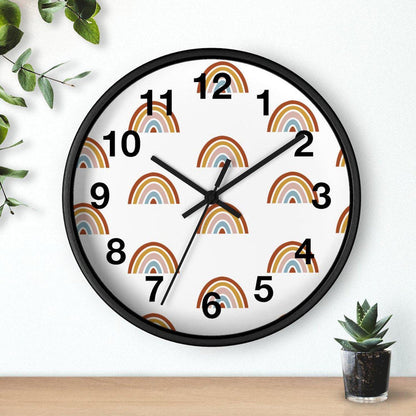 Rainbow Wall Clock, Kids Wall Clock Neutral Unisex, Nursery Wall Clock, Childrens Wall Clock, Kids Clock, Kids Wall Decor, Kids Room Decor