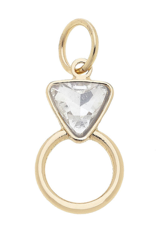 Gold rhinestone ring charm for jewelry gift from Magnolias Home Decor