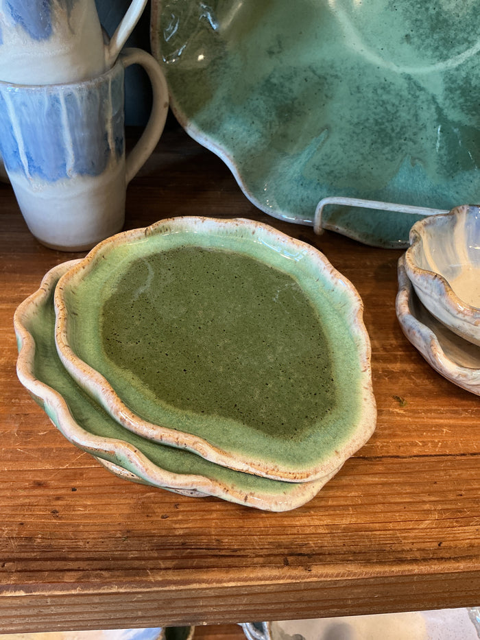 Ruffled Spoon Rest - Matcha Leaf