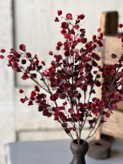 Silk red rushing leaves bush 18 inch for farmhouse transitional everyday home decor from Magnolias Home Decor