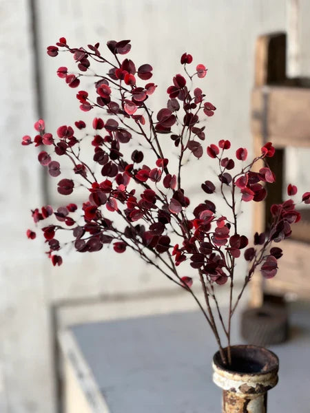 Silk red rushing leaves spray 25 inch for farmhouse transitional everyday home decor from Magnolias Home Decor