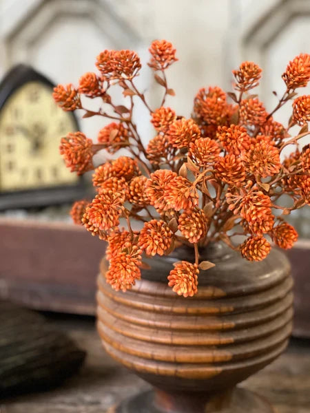 Silk russet brown cone bush 12 inch outdoor safe for farmhouse transitional fall home decor from Magnolias Home Decor
