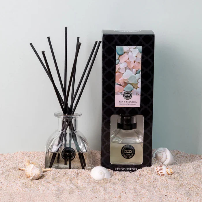 Bridgewater Salt and Sea Glass reed diffuser sea salt aquatic coastal home fragrance gift from Magnolias Home Decor