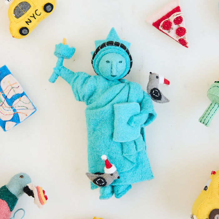 Santa Pigeons on Lady Liberty Ornament