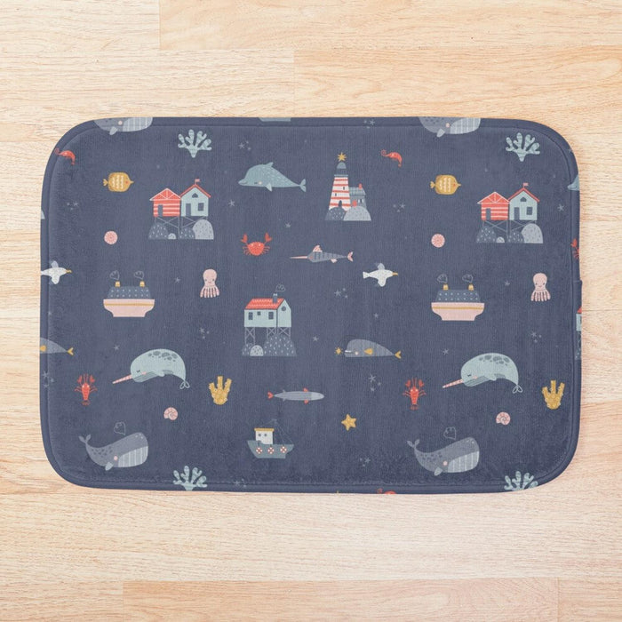 Boys Bath Mat Ocean Nautical, Boys Bath Rug, Boys Bathroom Decor & Accessories | Pippa + June
