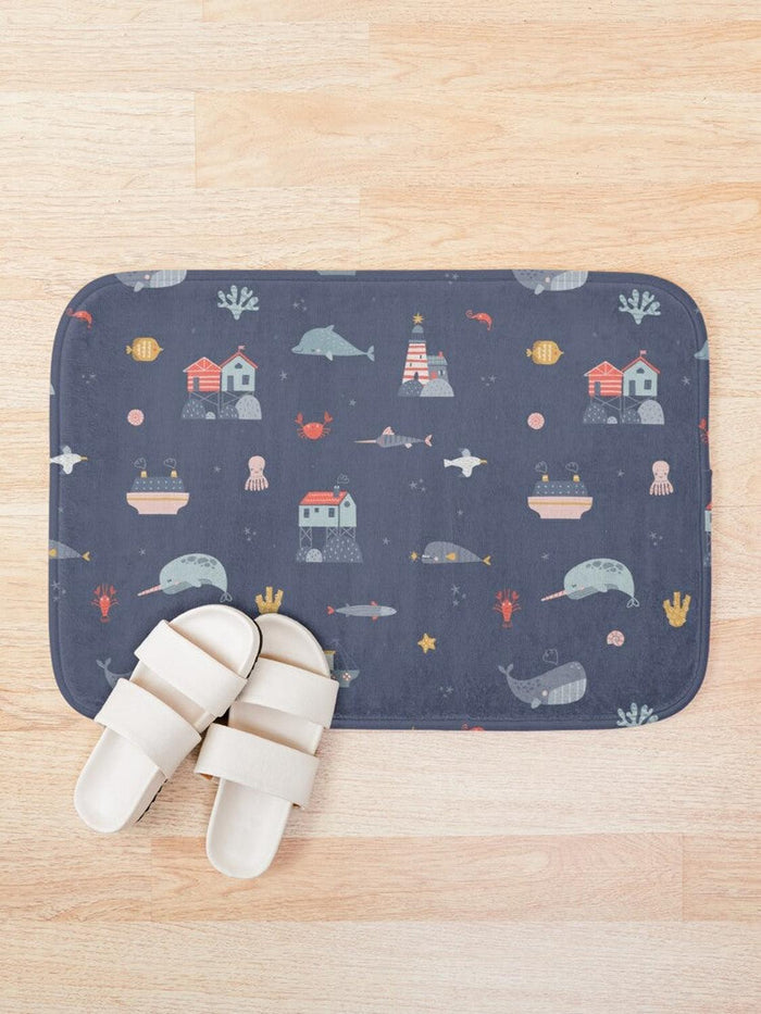 Boys Bath Mat Ocean Nautical, Boys Bath Rug, Boys Bathroom Decor & Accessories | Pippa + June