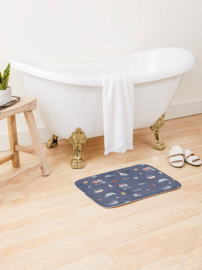 Boys Bath Mat Ocean Nautical, Boys Bath Rug, Boys Bathroom Decor & Accessories | Pippa + June