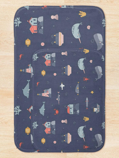 Boys Bath Mat Ocean Nautical, Boys Bath Rug, Boys Bathroom Decor & Accessories | Pippa + June