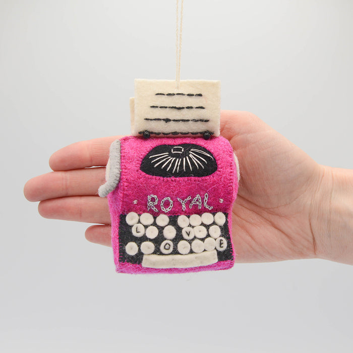 Secret Love Pink Typewriter Ornament