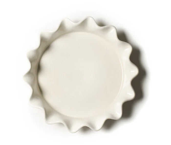 Signature White Ruffle Pie Dish (Small)