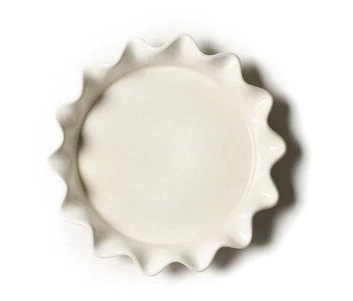Signature White Ruffle Pie Dish (Small)