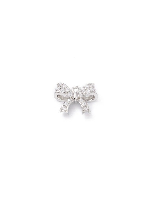 Silver jeweled bow CZ charm for jewelry gift from Magnolias Home Decor