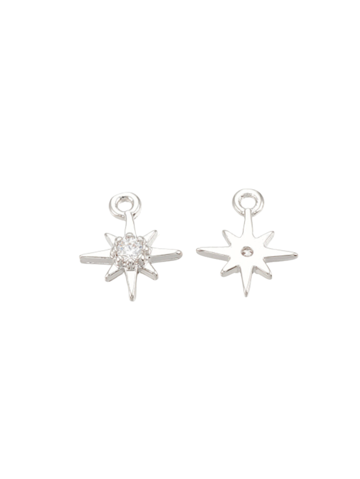 Silver morning star CZ charm for jewelry gift from Magnolias Home Decor