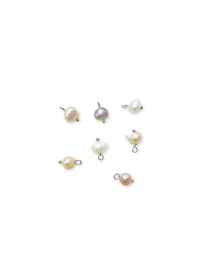 Silver natural freshwater pearl charm for jewelry gift from Magnolias Home Decor