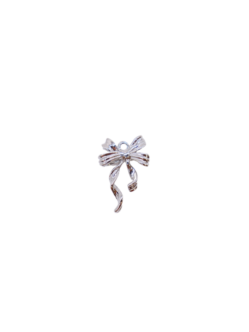 Silver ribbon bow charm for jewelry gift from Magnolias Home Decor