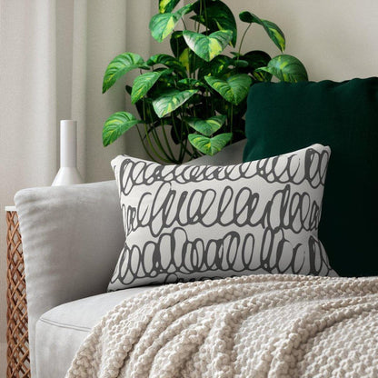 Slate Doodle Lumbar Pillow, Modern Lumbar Pillow with Insert, Lumbar Throw Pillow, Mod Cushions, Bed Pillows Decorative, Modern Pillows, Gift, Pillowcase