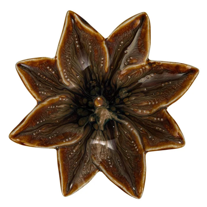 Small Stoneware Flower Shaped Plate