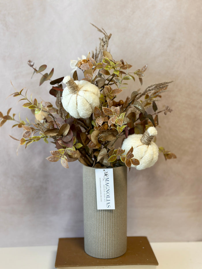 Silk cream tan soft autumn pumpkin mixed bundle for farmhouse cottagecore fall home decor from Magnolias Home Decor