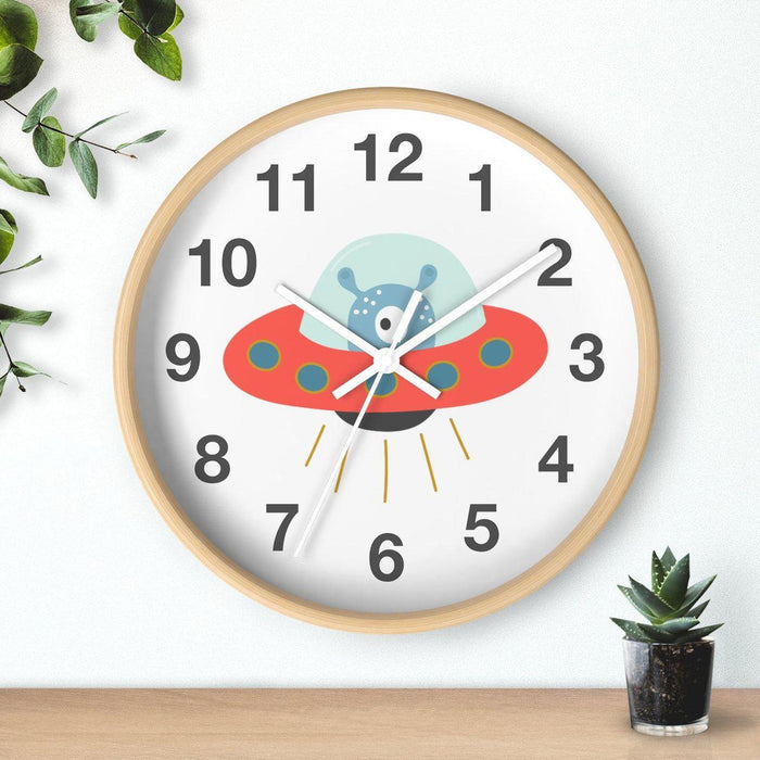 Nursery Wall Clock Outer Space No Ticking, Boys Wall Clock, Nursery Large Wall Clock, Kids Wall Clock, Silent Nursery Wall Clock, Boys Wall Decor | Pippa + June