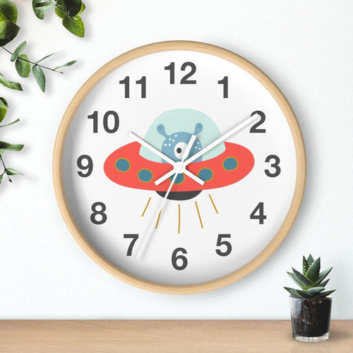 Nursery Wall Clock Outer Space No Ticking, Boys Wall Clock, Nursery Large Wall Clock, Kids Wall Clock, Silent Nursery Wall Clock, Boys Wall Decor | Pippa + June