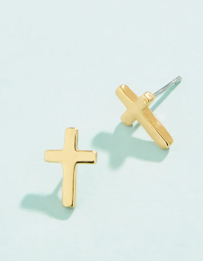 Spartina Splash cross stud earrings gold tarnish free for everyday gift from Magnolias Home Decor