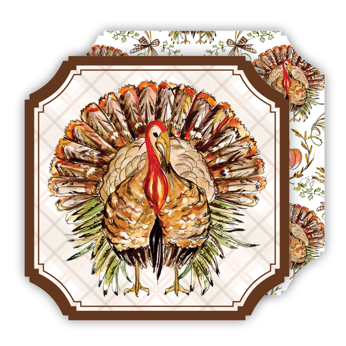 Paper standing turkey fall coasters for traditional seasonal fall entertaining from Magnolias Home Decor