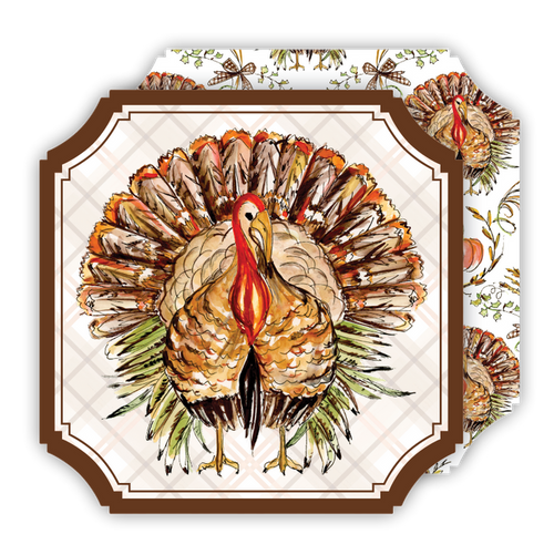 Paper standing turkey fall coasters for traditional seasonal fall entertaining from Magnolias Home Decor