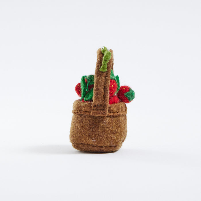 Fair trade felt fruit ornament for kitchen decor, gift wrap accent, or holiday tree.