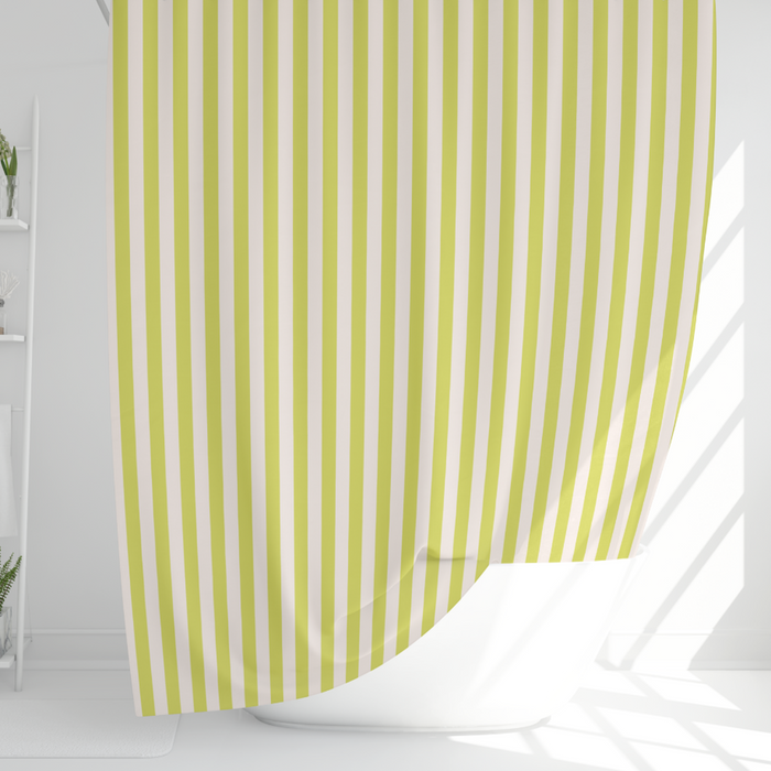 Striped Shower Curtain Lime, Modern Minimalist Shower Curtain, Pippa + June