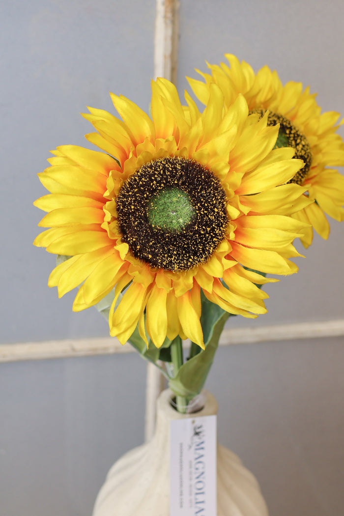 Silk yellow sunshine sunflower stem outdoor safe for farmhouse cottagecore fall home decor from Magnolias Home Decor