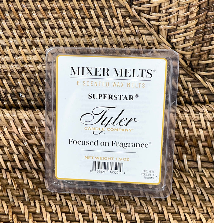 Tyler Candle Superstar mixer melts bergamot copra mimosa blossom rose for everyday gift from Magnolias Home Decor