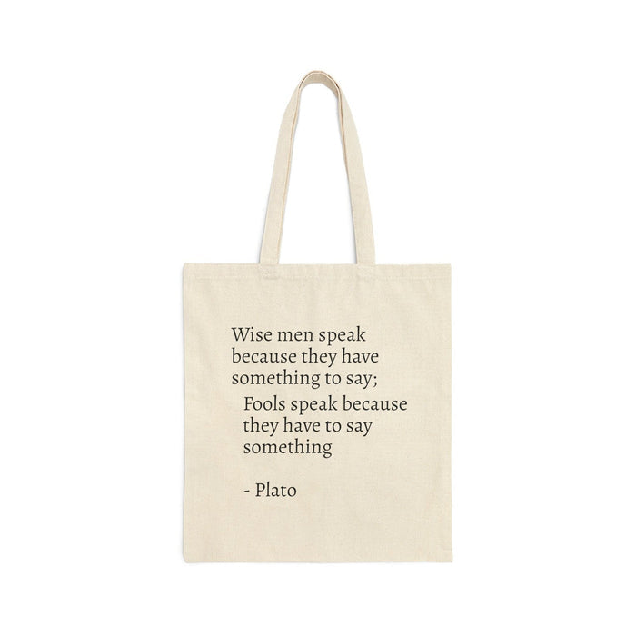 Cotton Canvas Tote Bags Plato Quote, Tote Bag, School Bag, Cotton Bags, Reusable Bags, Shopper Bags, Made in USA | Pippa + June