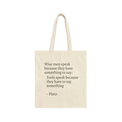 Cotton Canvas Tote Bags Plato Quote, Tote Bag, School Bag, Cotton Bags, Reusable Bags, Shopper Bags, Made in USA | Pippa + June